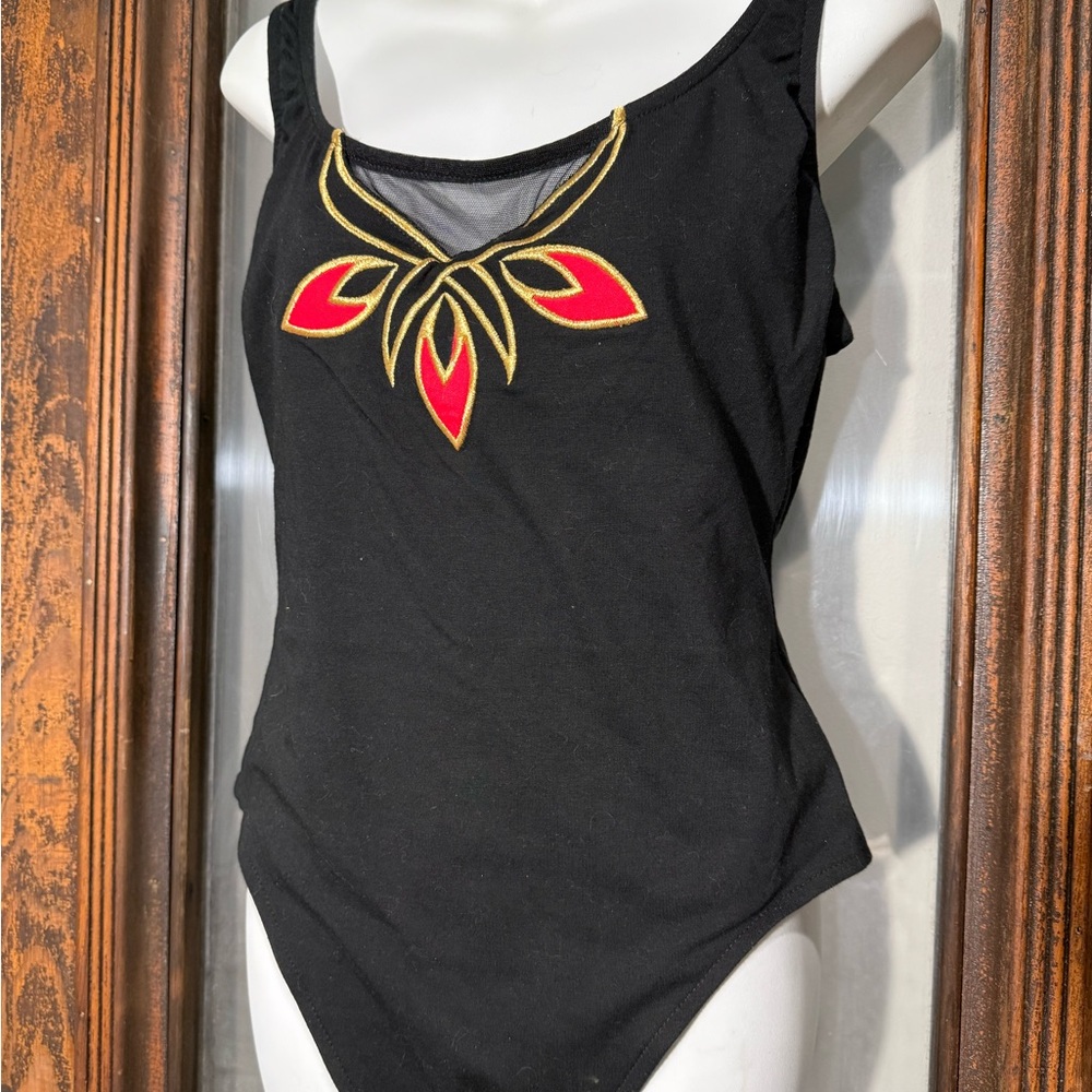 Sireng 90's Black One Piece with Red and Gold Accents